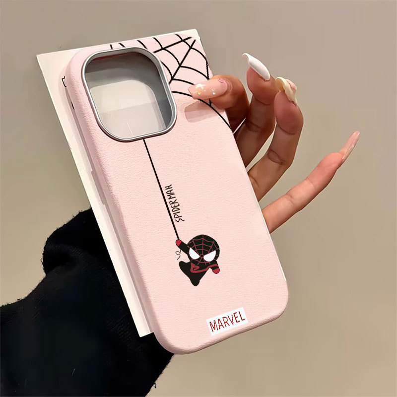 Capa Capinha Para iPhone 14 17 Ar 16 15 Plus 13 12 11 Pro Max Couro Normal Silicone Desenho Animado Homem-Aranha