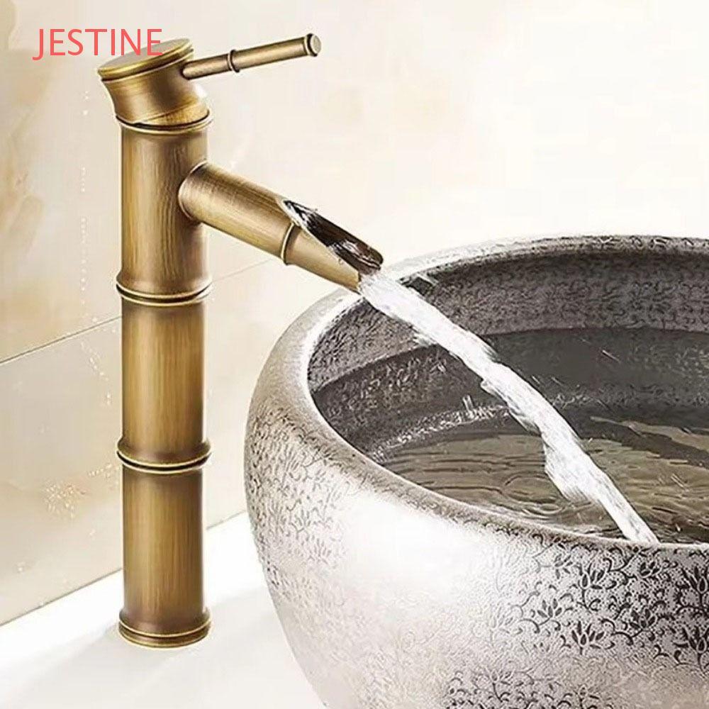 Torneira Em Formato De Bambu JESTINE , Para Bacia De Latão Com Alça Única Anticorrosão Pia De Água Quente E Fria