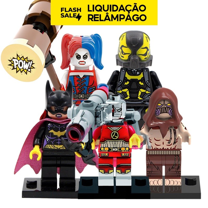 🔥Mini Figuras de Blocos Coleção DC | Arlequina, Batgirl, Vespa, Homem-Formiga, Deadshot, Espantalho