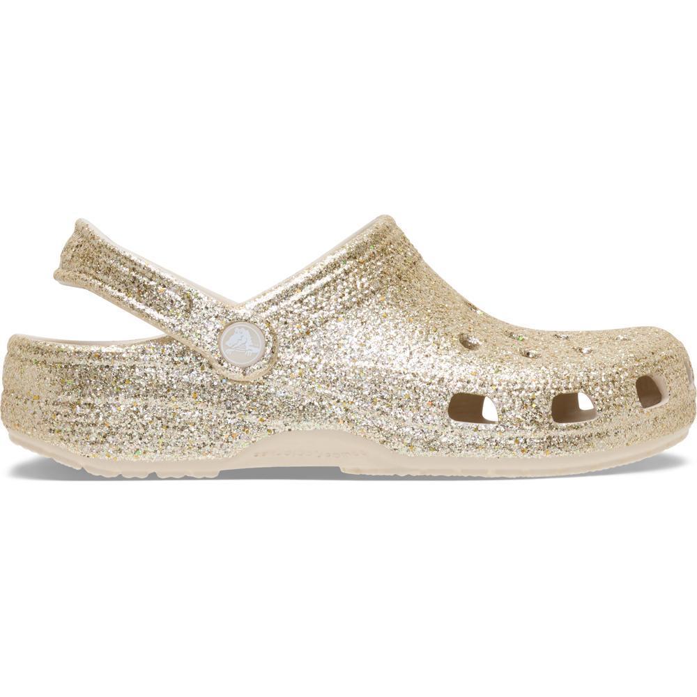 Sandália Crocs Classic Chunky Glitter Clog  Sandstone em Oferta na Shopee