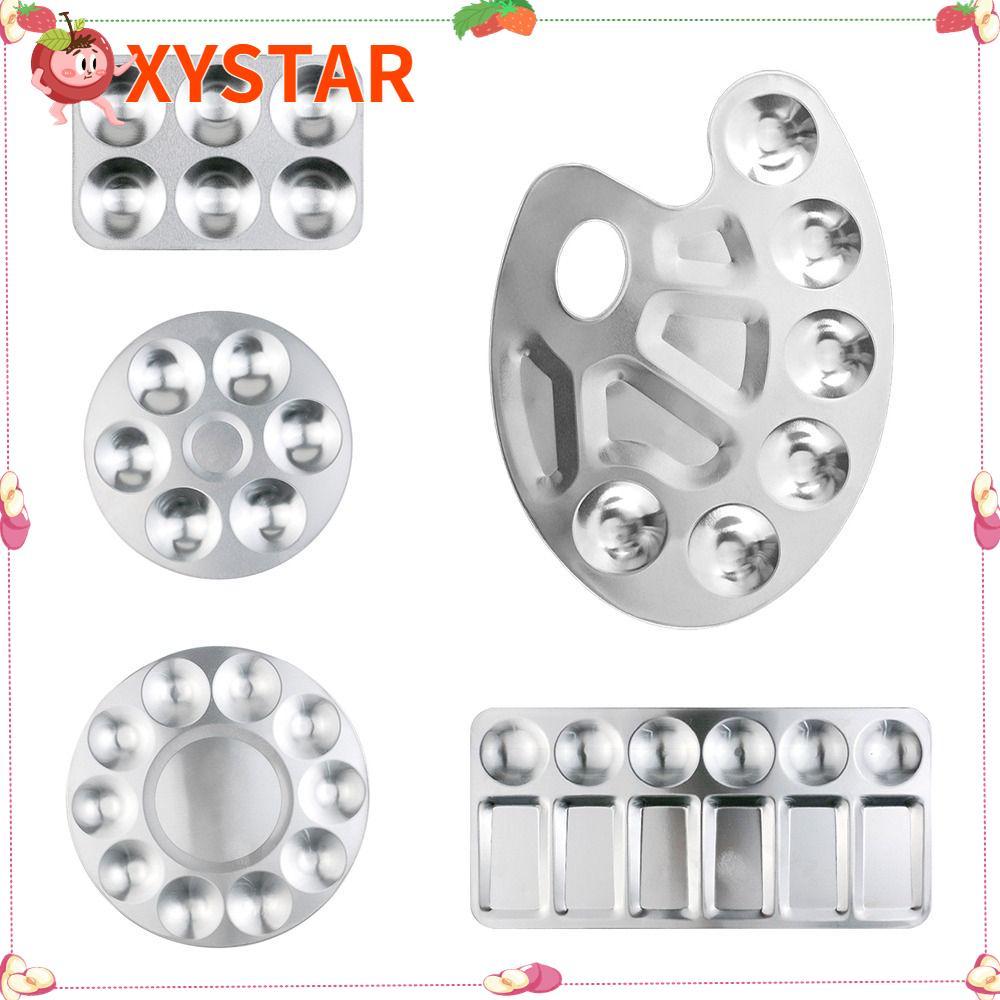 Paleta De Cores De Pintura XYSTAR , Aquarela Desenhada À Mão De Metal , Bandeja De Arte Circular/Retangular