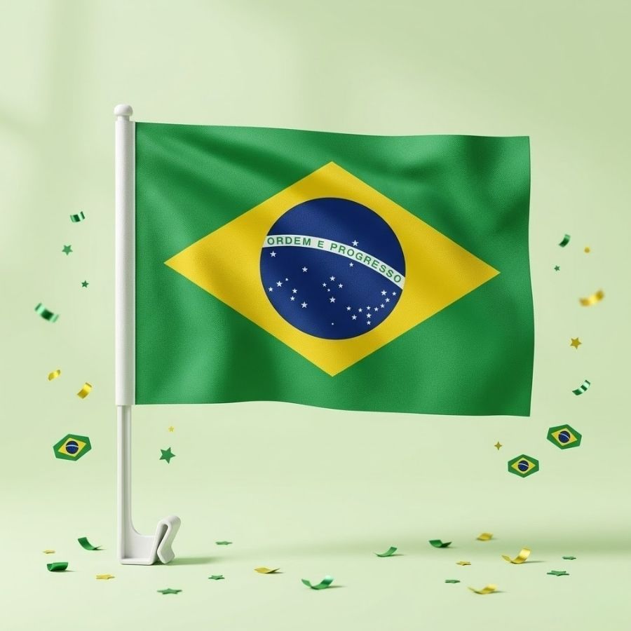 Bandeira Para Carro - Brasil - Copa do Mundo - 44cm - 1 unidade - Rizzo