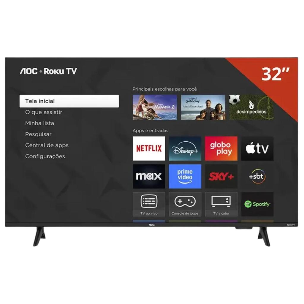 Smart TV 32 Polegadas AOC Roku TV S5155 HD Wi-Fi