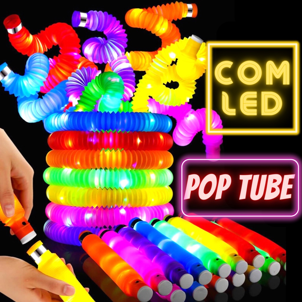Pop Tube it com Led Infantil Brinquedo Tubo Flexível Grande Tik Tok