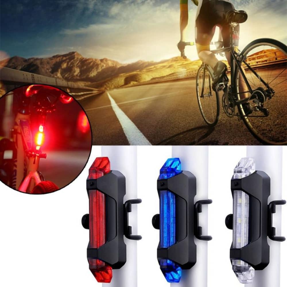Lanterna sinalizador traseiro bicicleta 5 LED recarregável ciclismo profissional lazer