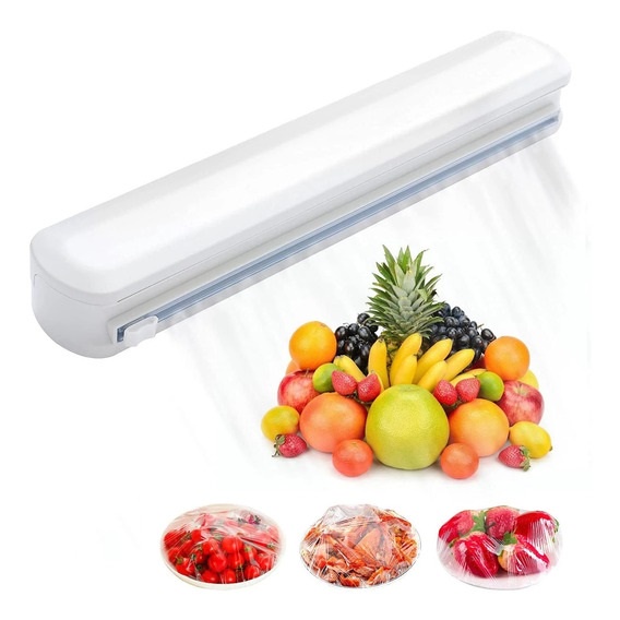 Porta Plástico Filme Embalador de Alimentos Dispense Cortador