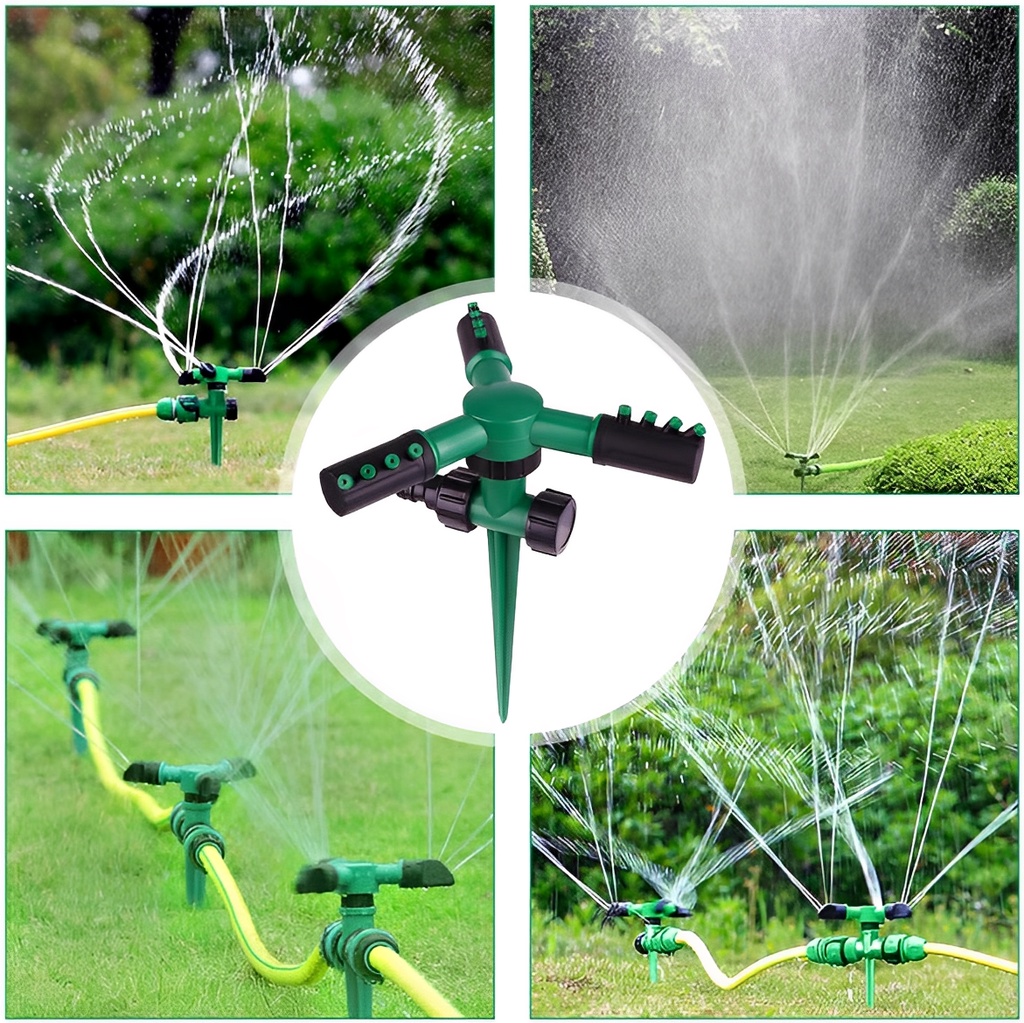 Irrigador Aspersor Giratório Jato Espeto Jardim Horta 3 Jatos 360 irrigação por gotejamento, pulverizador, suprimentos para jardim