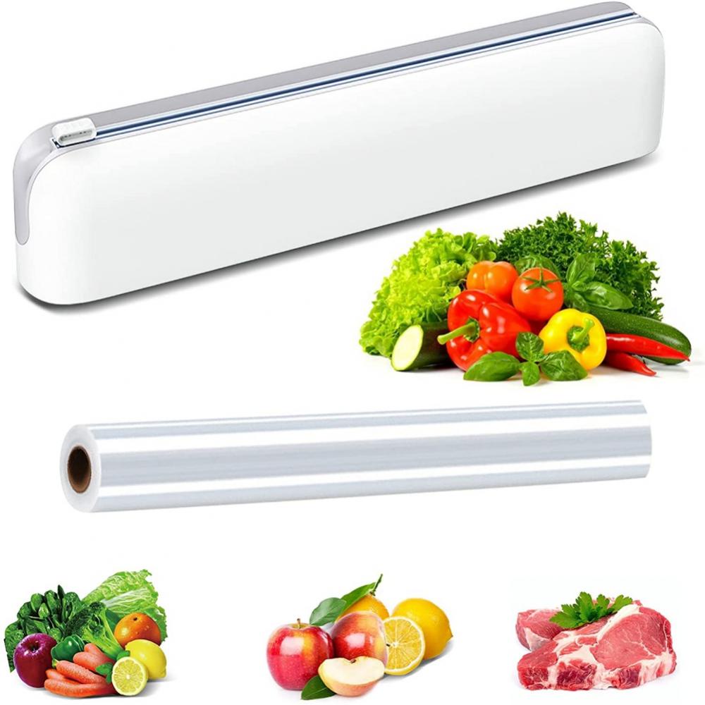 Porta Plástico Filme Embalador Aderente Dispense Com Cortador de filme plástico para cozinha Papel alumínio para alimentos