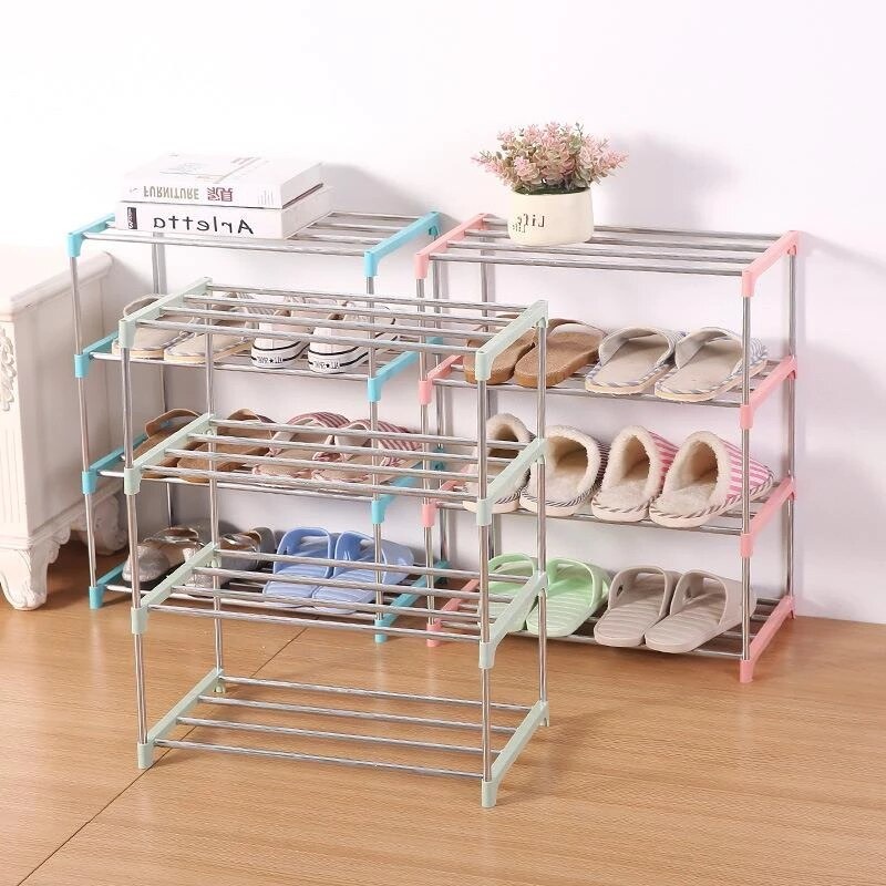 Sapateira de Metal 4 Camadas Rack Moderno e Minimalista.