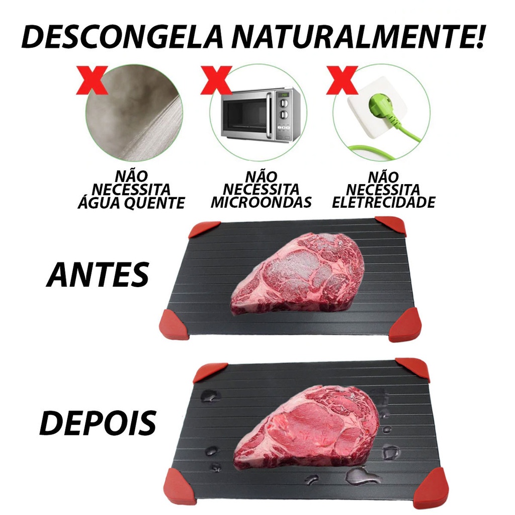 Tabua Mágica Descongelamento Rápido de Alimentos Carne - Escorrega o Preço