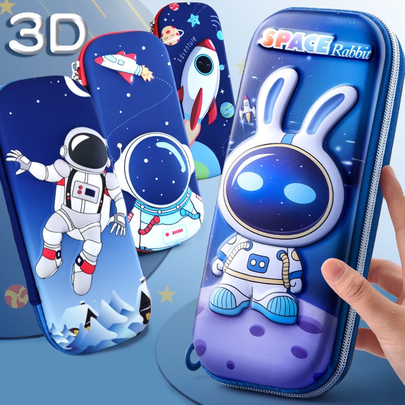 Estojo De Lápis De EVA Infantil Com Desenho De Astronauta /Dinossauro 3D Caixa Multifuncional De Grande Capacidade