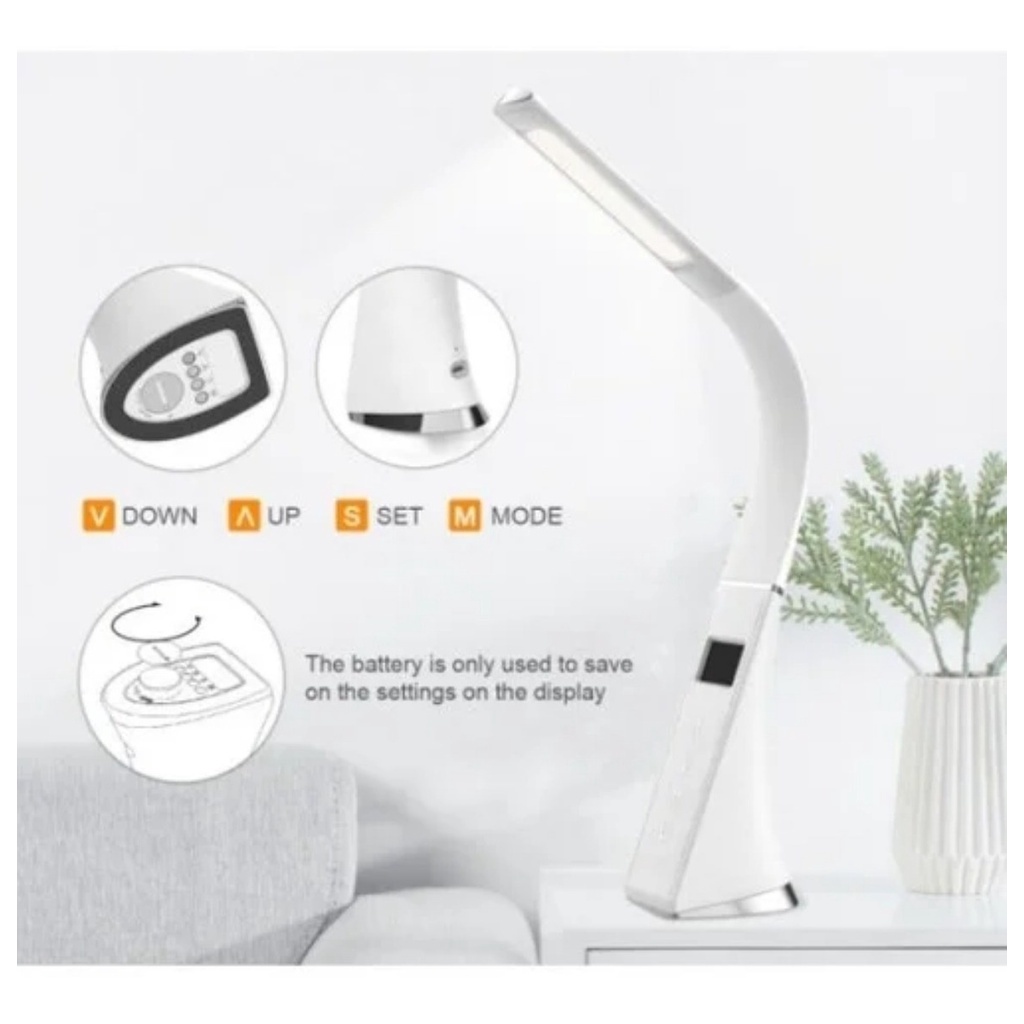 Luminária Mesa Led Recarregável Flexível 360 Desk Lamp Table Elegance SKU :