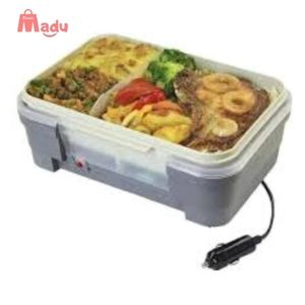 Marmita Elétrica 12V Veicular Eletrica Lunch Box para Carro Taxi Automotiva com Divisórias e Colher