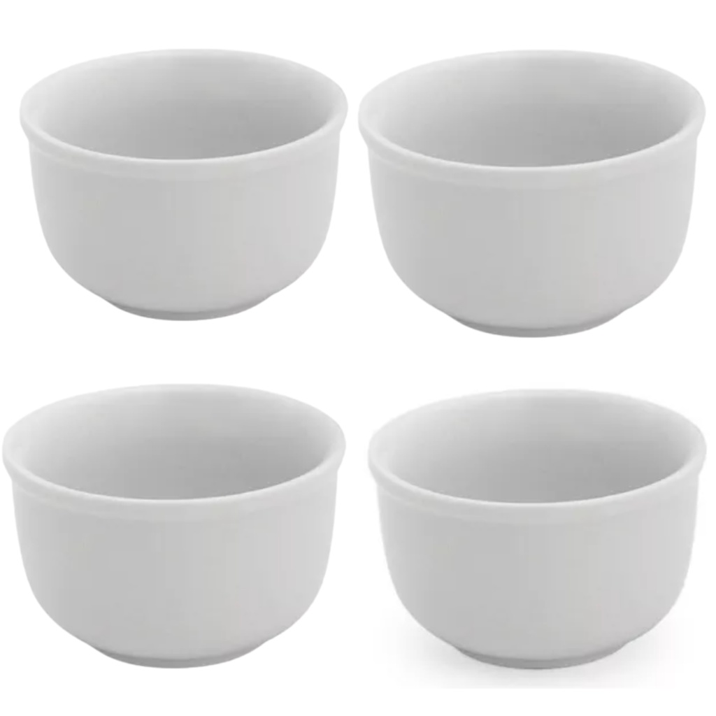 Kit 4 Cumbuca Bowl Porcelana Tigela Açaí Caldos Sopas 470ml