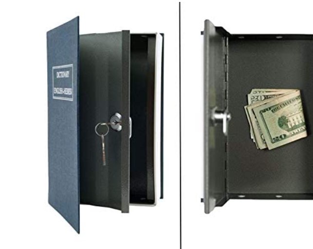 Cofre porta joias e dinheiro camuflado em formato de livro 24X15 Cm em Formato de Dicionário Discreto