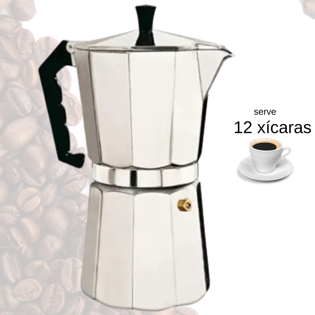 Imagem Cafeteira Italiana Grande 12 Xicaras Cafe Expresso Manual