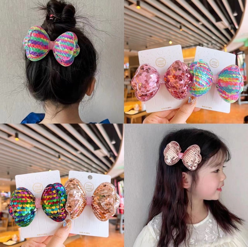 1PC Novo Lindo Lantejoulas Duplas Princesa Baby Girls Grampos De Cabelo Clipes Kids Headwear Crianças Acessórios