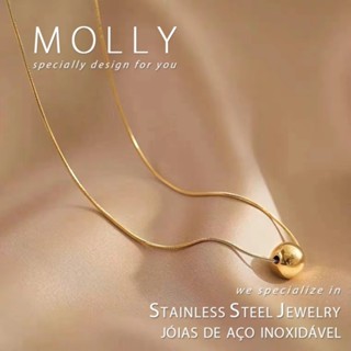 Colar De Bolas Pequenas De Aço Inoxidável Para Mulheres Jóias De Moda Não Tarnish 18k Folheadas A Ouro