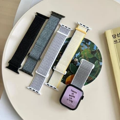 Pulseira apple watch 38 40 41 42 44 45 series 7 8 ultra nylon velcro malha respirável NÃO INCLUI RELOG Qualidade Premium