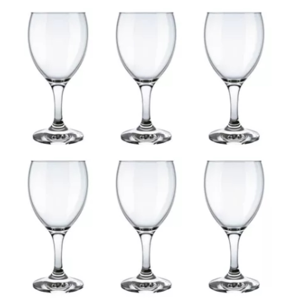 Conj 6 Taça Buffet Vinho Tinto Windsor Vidro 250 Ml Ref 7128