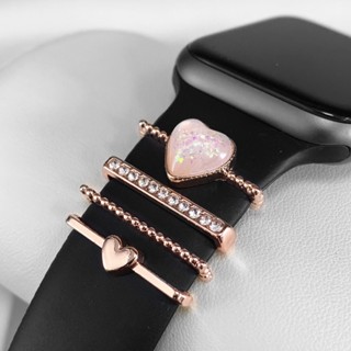 20MM 22MM Para Smartwatch Strap Trim Ring De Silicone Metal Couro Decorativo Moda Ornament Acessórios