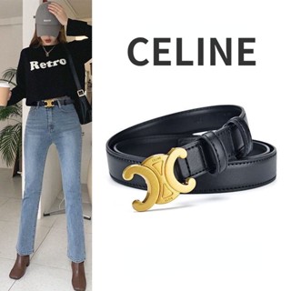 Cinto Celine Luxo Designer Feminino De Couro Fivela De Metal 3 Cores De Tendência De Alta Qualidade