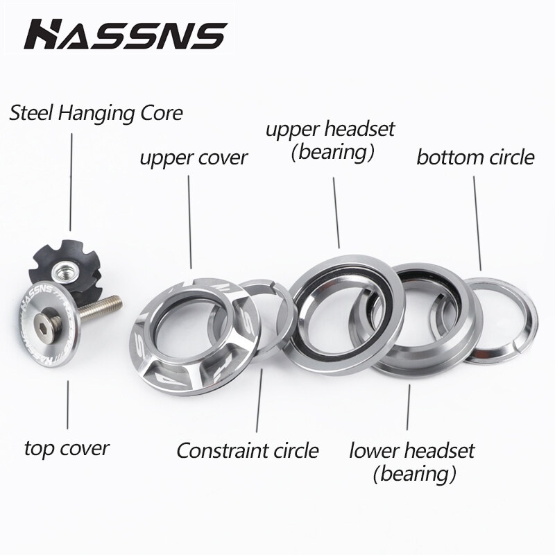 Fone De Ouvido Para Bicicleta HASSNS Conjunto De Cabeça De Tubo Reto Embutido De 44mm Selado De Alumínio Liga De Montanha