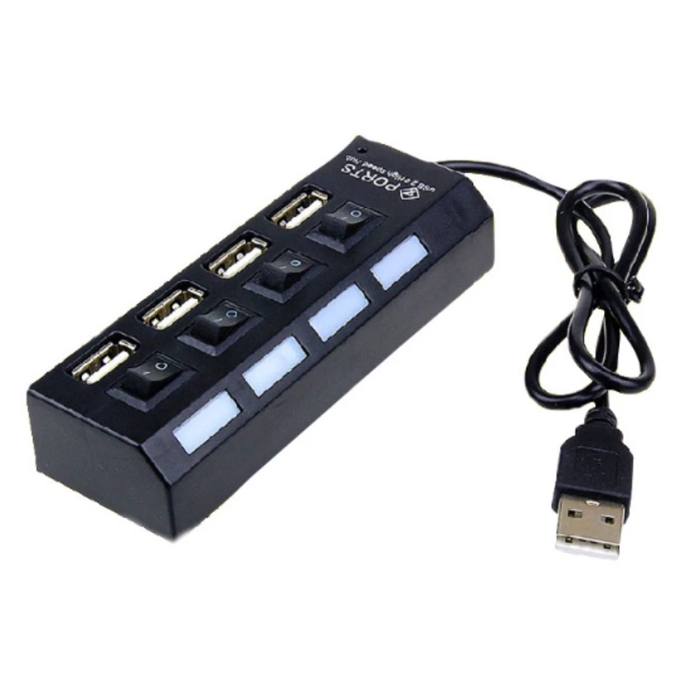 Hub Régua Usb 2.0 4 Portas Led Indicador Extensor Usb Rápido