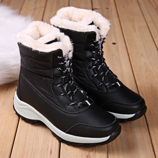 Botas De Neve Femininas Leves De Sola Grossas De Inverno Velo Alto Quente