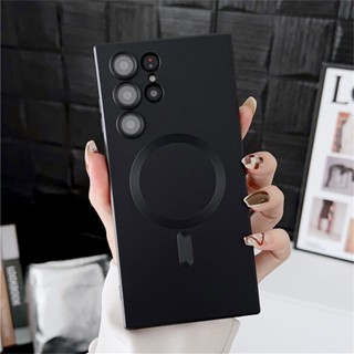 Estojo De Proteção Para Lentes Telefônicas Magsafe Magnetic Silicone Soft Shell Anti-Queda Adequado Samsung Galaxy S23 S21 S20 S22 FE Nota 10 20 Ultra Plus