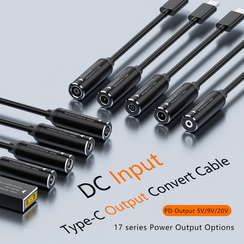Conversor De Cabo De Carregamento Rápido DC Para USB Tipo C PD 65W Adaptador Conector De Tomada De Alimentação Tabletes MacBook Laptop Telefone Celular
