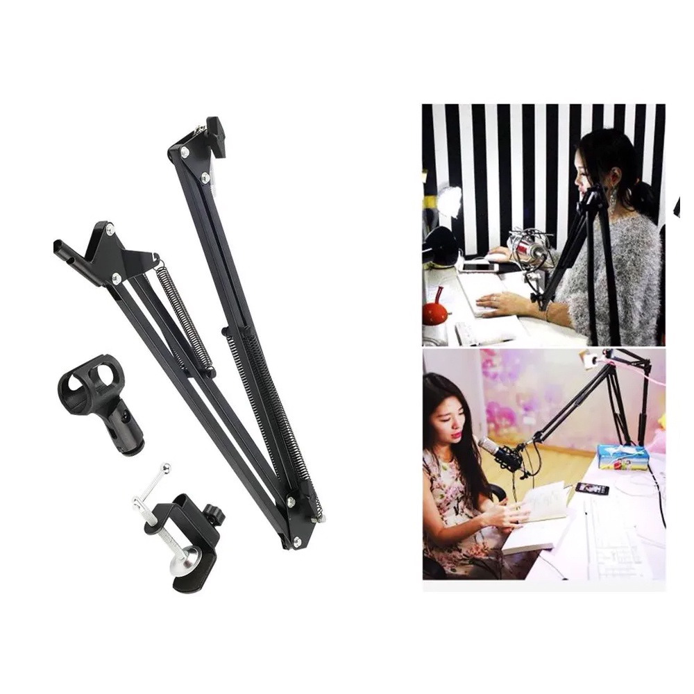 Suporte Microfone de Mesa Articulado Pedestal de Microfone Profissional Mesa Articulado