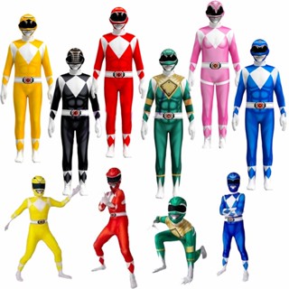 O Mais Novo Filme Power Rangers Costume Kids Adult Cosplay Fancy Dress Party Jumpsuit Superhero 110-180