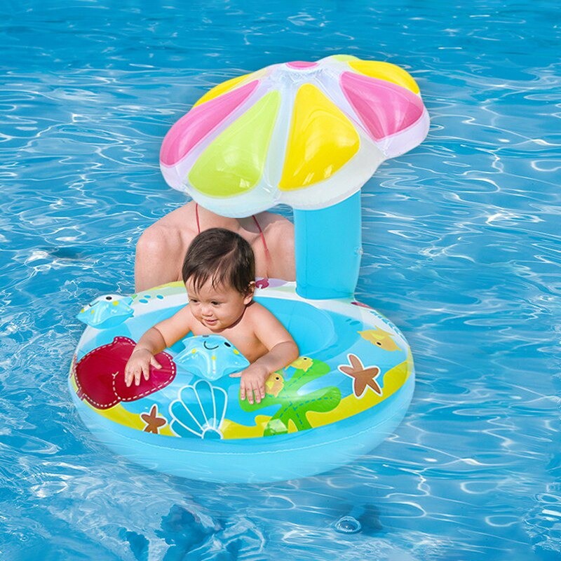 Boia Bote Inflável Para Bebê Com Cobertura Proteção Sola