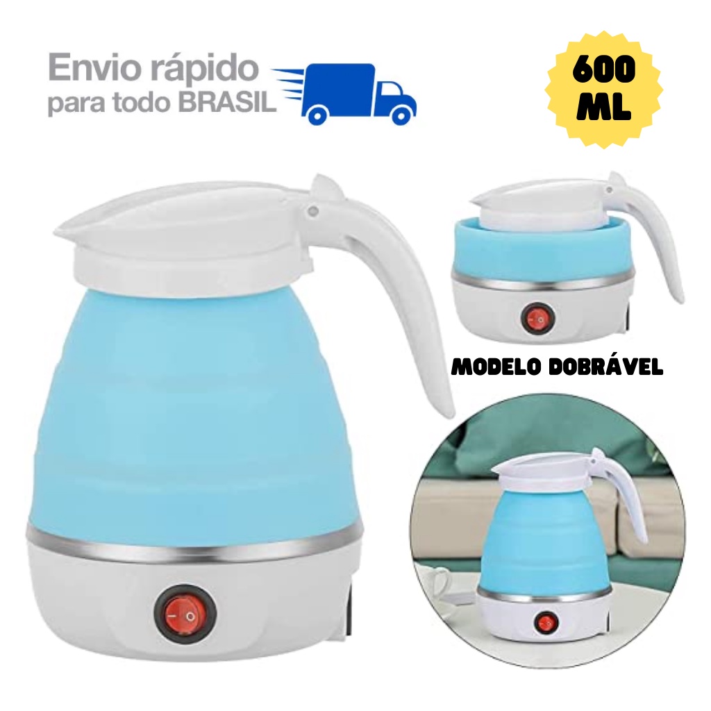 Chaleira Elétrica Dobrável Cafeteira Eletrica 600ml