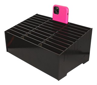Organizador Feito De Madeira De Celular Suporte Assistências 30 Baias Oficinas 100% MDF Cor Preto