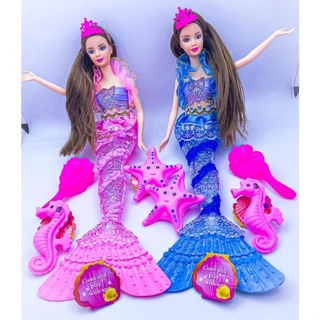 de Brinquedo Boneca de sereia tipo Barbie princesa com luz e som em Oferta na Shopee