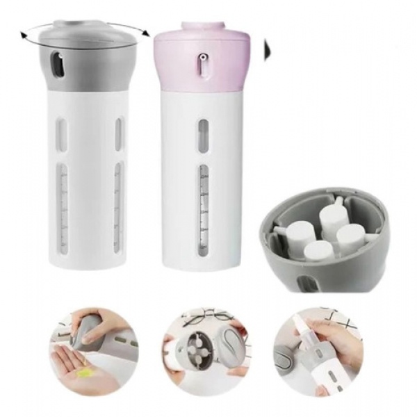 Dispenser 4x1 Pote Viagem Mala Shampoo Líquido Sabonete