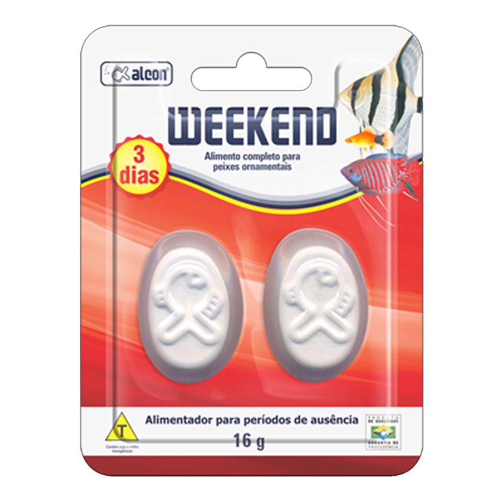 Ração para Peixe Weekend Alcon 16g (3 dias - férias) em Oferta na Shopee
