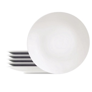 Conj 6 Pratos Rasos Tramontina Em Porcelana Cupê 28cm Branco Restaurante em Oferta na Shopee