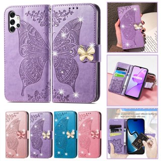 Carteira Samsung Galaxy A25 A54 A04s A04 A04e A23 A13 A03s A02s A14 A34 5G Suporte De Couro Diamantado Feminino Capa Flip Magnética Para Cartão Celular