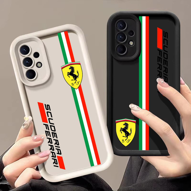 Capa De Telefone Luxuosa Para Carro Esportivo Scuoeria Ferrari Samsung Galaxy A55 A54 5G A52 A53 A72 4G A35 A34 A32 A25