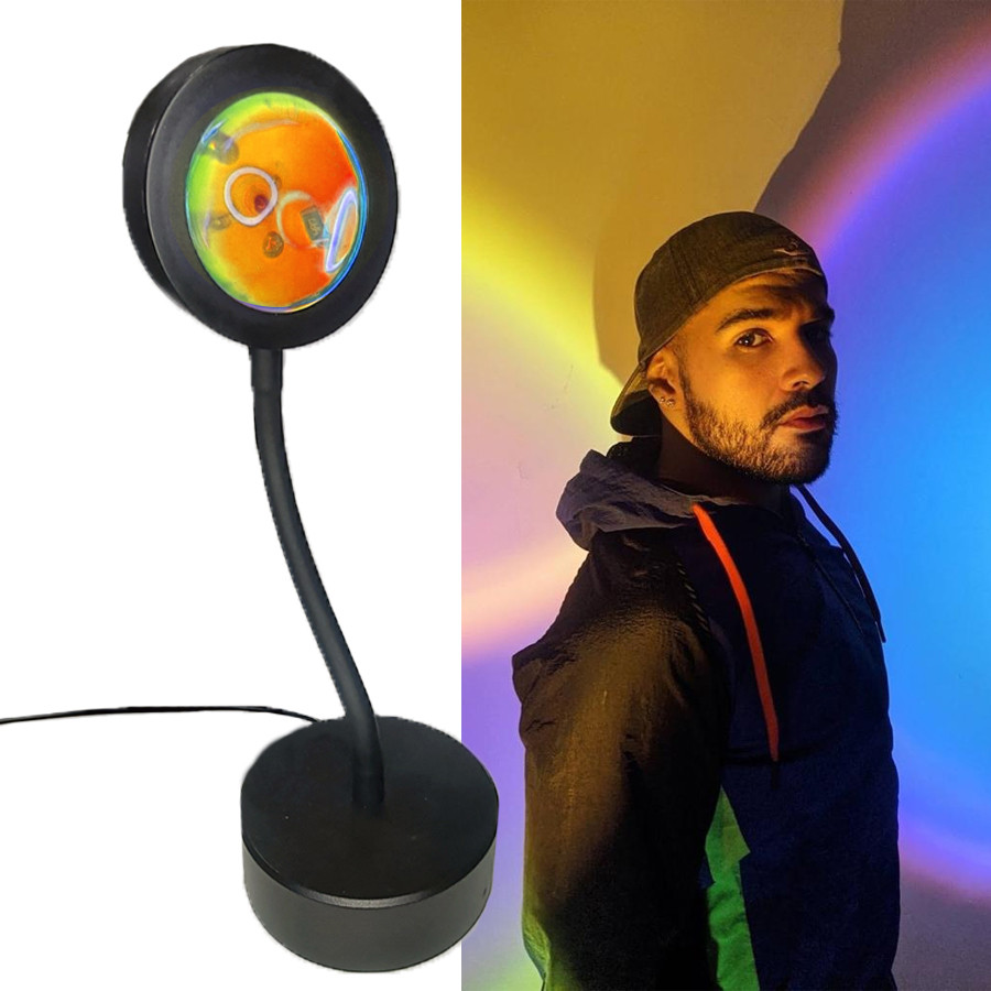 JS Projetor Cores do Ceu Sunset Luminaria Led Por do Sol