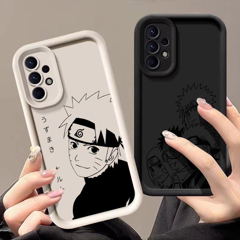Line Art Narutos Anime Capa De Telefone Para Samsung Galaxy A55 A54 5G A52 A53 A72 4G A35 A34 A32 A25 A23 A21S A16 A15 A