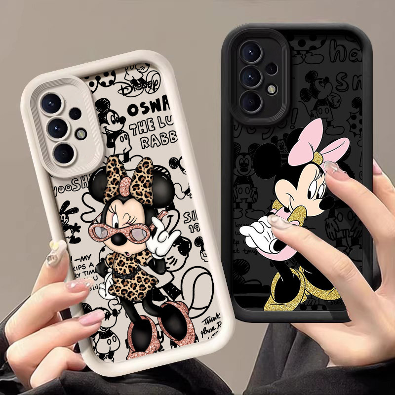 Capa De Telefone Disney Mouse Mickey Minnie Para Samsung Galaxy A55 A54 5G A52 A53 A72 4G A35 A34 A32 A25 A23 A21S A16 A