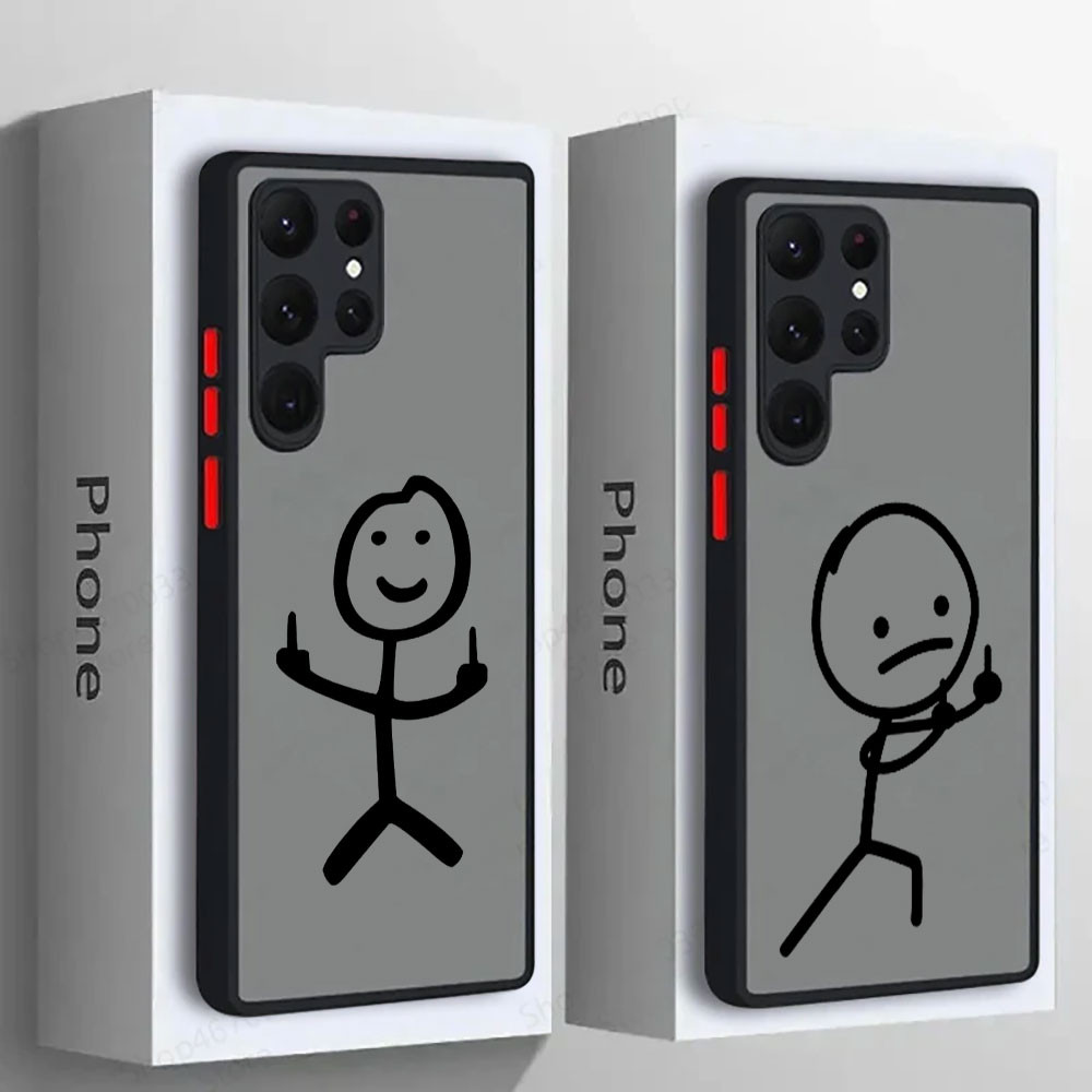 Homem Engraçado Dedo Médio Matchman Silicone Caso De Telefone Para Samsung S25 Ultra S24 S23 S21 S20 FE S22 Plus S24FE 5 em Oferta na Shopee