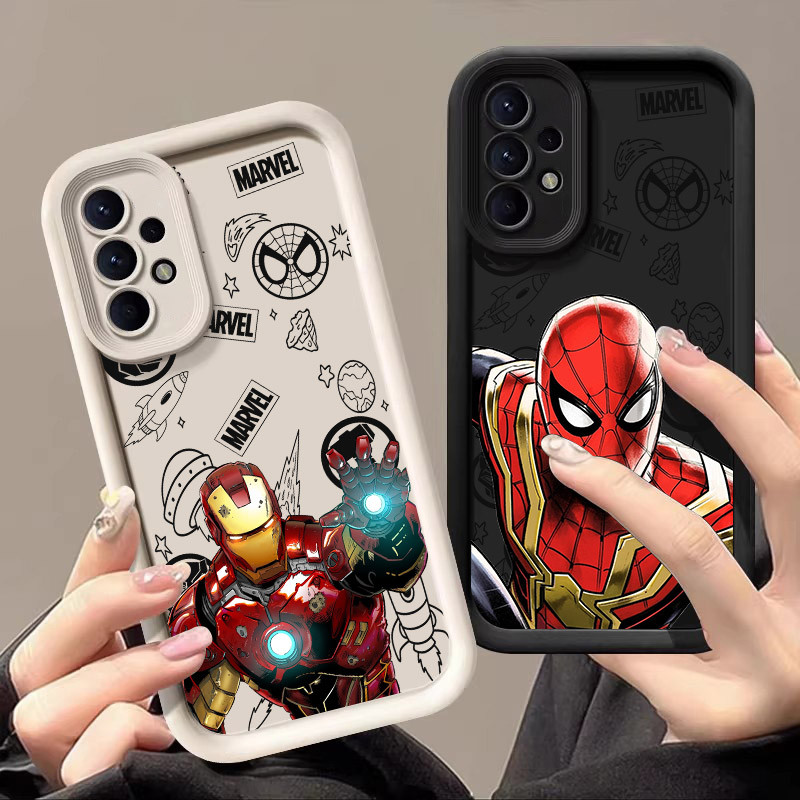 Capa De Telefone Marvel Iron-Man Spider Para Samsung Galaxy A55 A54 5G A52 A53 A72 4G A35 A34 A32 A25 A23 A21S A16 A15 A