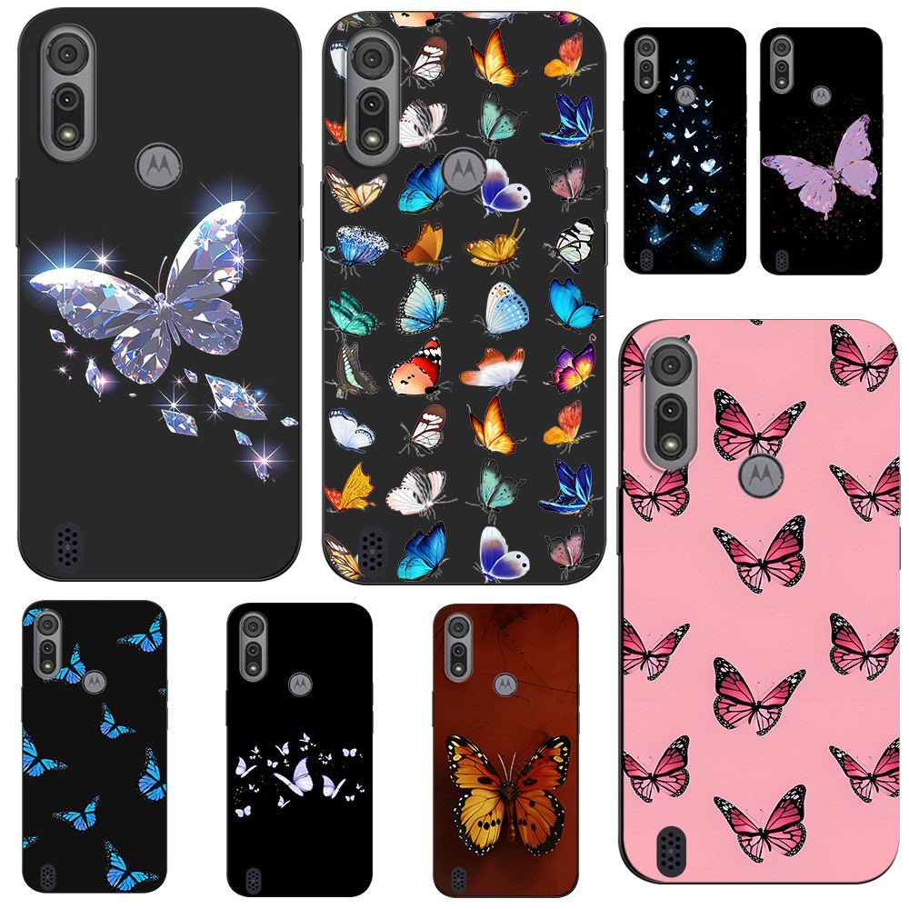 Capinha Borboleta Motorola Moto E6I 2021 / E6S 2020 Capinha De Borboleta Capinha iPhone Borboleta Capinha Flor @10020