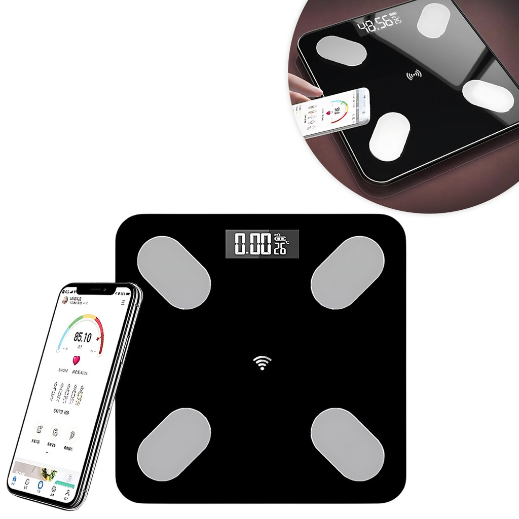 JS Balança Digital Medição Com Bioimpedância Inteligente Até 150Kg Pesagem Peso