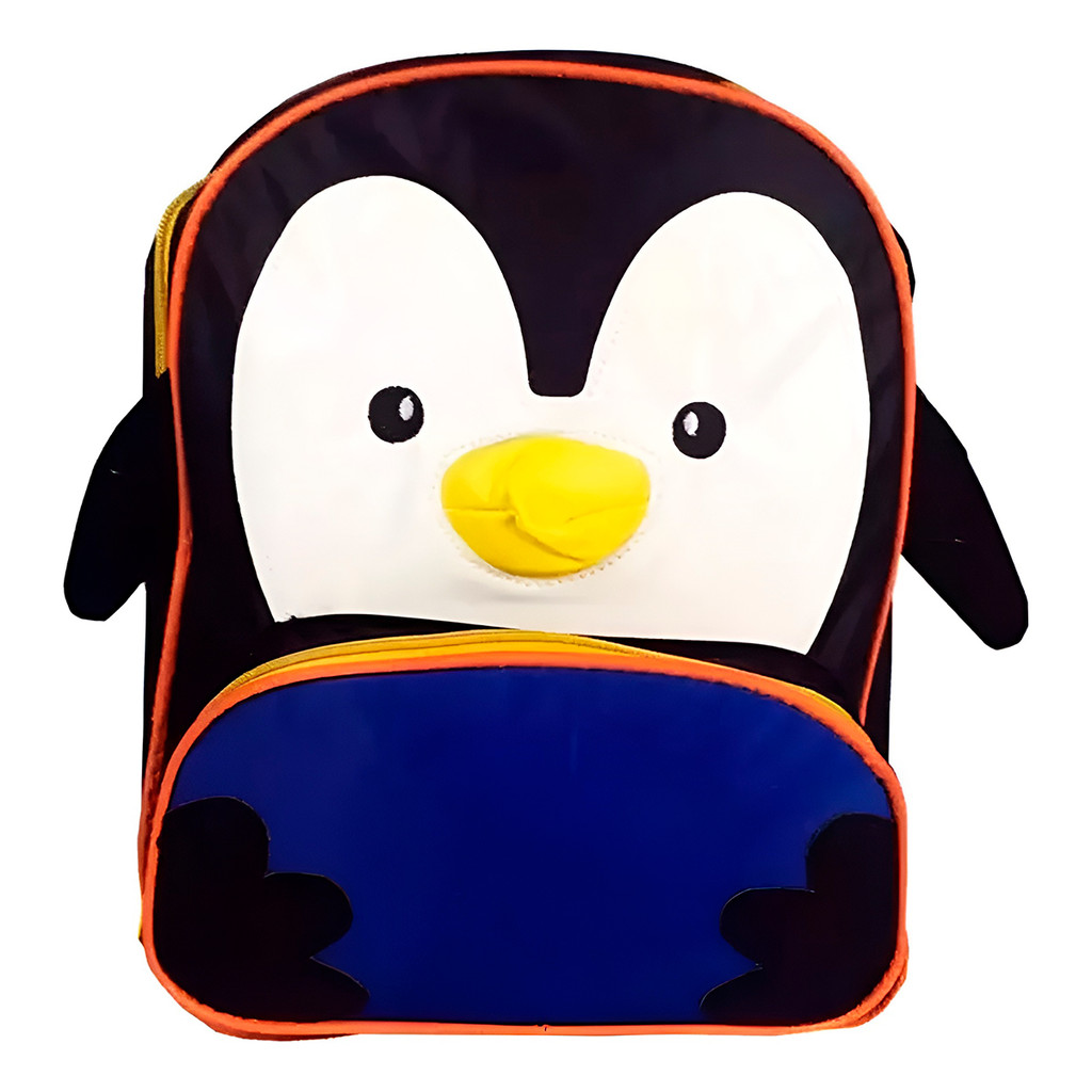 Mini Mochila Infantil Personagem Bichinhos Escolar Pinguim